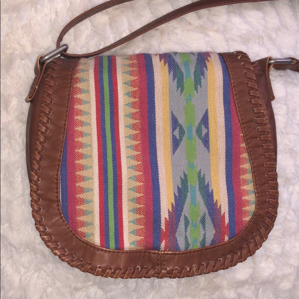 Mudd Adjustable crossbody shoulder aztec bag purse